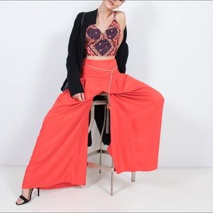 Orange Wide Leg Pants